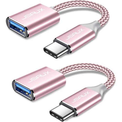 THEF-Adaptateur USB A vers USB C, Adaptateur de Câble USB C OTG-Rosa