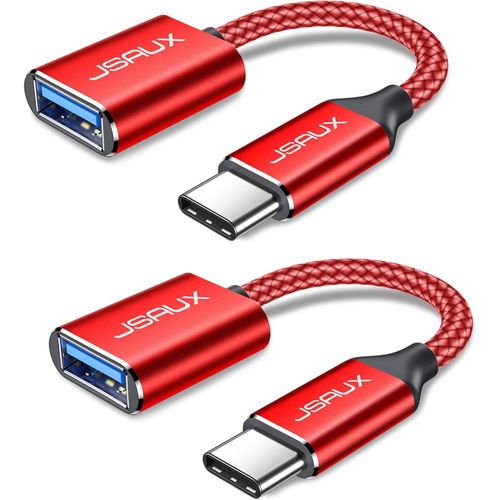 THEF-Adaptateur USB A vers USB C, Adaptateur de Câble USB C OTG-Rouge
