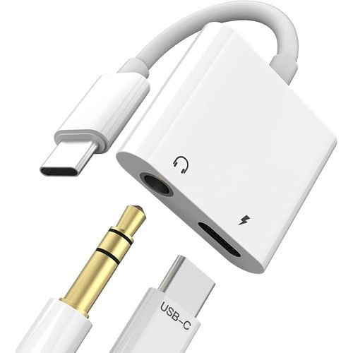 THEF-Adaptateur USB C vers Jack 3,5 mm 2 en 1 pour Apple iPhone15 Pro Max Plus Mini pour iPad Compatible avec Samsung DAC Écouteurs Type C Câble Casque Audio Auxiliaire Voiture Accessoires Micro Char