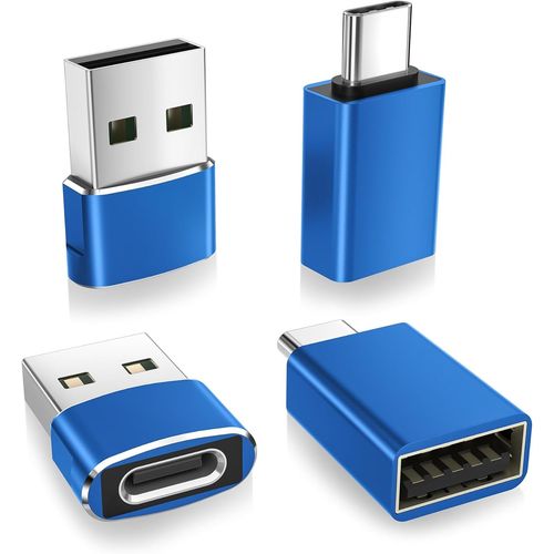 THEF-Adaptateur USB C 4 Pack,Type C Femelle vers USB A Mâle Chargeur Câble & Thunderbolt 4 OTG Convertisseur pour Apple MacBook,iPhone 16 15 14 13 12 Pro Max Mini,Samsung Galaxy S24 S23 S22 S21