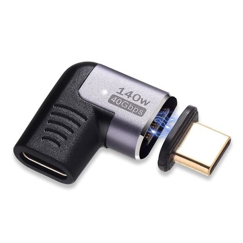 THEF-adaptateur usb c magnétique - 140W magnetic usb-c 40gb/s 24 broches adapter compatible avec les ordinateurs portables tablettes téléphones
