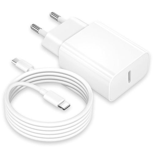 Thef-Chargeur Usb C Et Câble Iphone, 25w Chargeur Rapide Iphone Prise Usb C Chargeur Type C Secteur Adaptateur Avec 2m Cable Lightning Fil Cordon Iphone Pour Iphone 14/13/12/11/Xs Max/Xr/X/8/7/6/5/Se