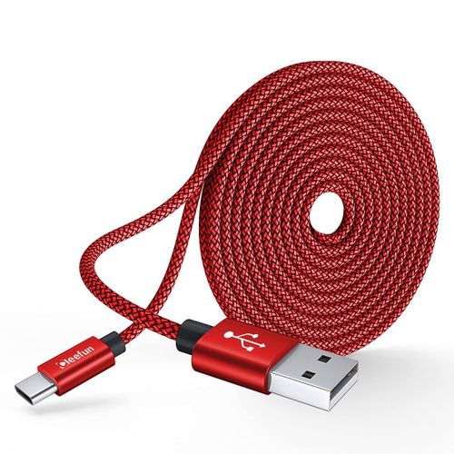 THEF-5M Extra Long Cable USB C, Premium Nylon USB 2.0 Câble USB A vers USB C, Résistant Chargeur Type C pour Samsung Galaxy Note Tab, Moto Xperia Pixel, Plus de Smartphone et Tablette USB-C