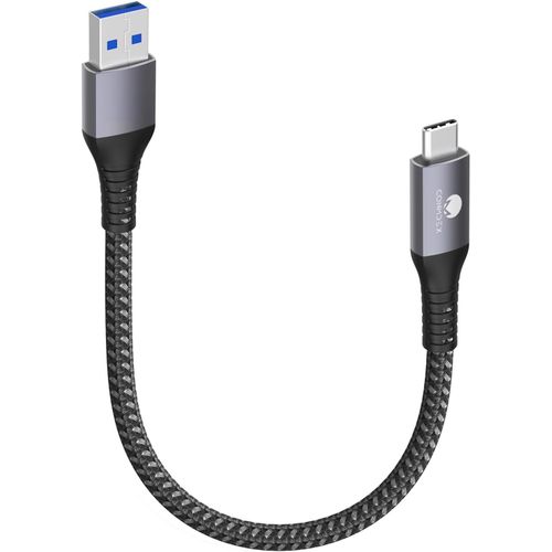 Thef-Câbles Usb C Courts 20cm/0,2m 10 Gbps Usb 3.1 Gen2 Type C Android Auto Qc3.0 3,1a Usb A Vers C Chargeur Rapide Pour Samsung Note20 Galaxy S23/S22/S21 Z Flip 5 Tab S9 Pixel 8 Pro Gris