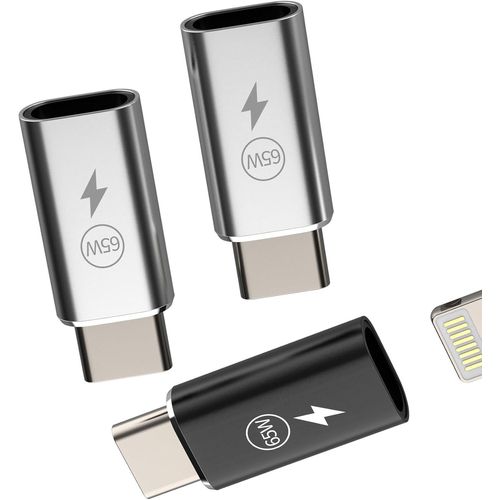 Thef-65w Adaptateur Usb C Mâle Vers Lightning Femelle (Lot De 3) Pour Iphone 16 15 Pro Pour Apple Pour Ipad Compatible Avec Samsung Câble De Charge Rapide Connecteur Type C Prise Accessoire Jack Char
