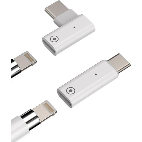 THEF-Adaptateur USB C Lightning pour Apple Pencil 1 Génération (2 Pack) Chargeur Première Génération pour Ipad 10 Accessoires USB-C Adaptateurs Type C Chargeur Connecteur