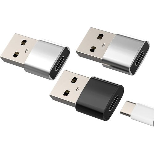 Thef-Adaptateur Usb C Usb (3pack) Pour Apple Iphone Compatible Pour Samsung Type C Prise Câble Otg Chargeur Convertisseur Chargeur Adaptateur Charge Connecteur Type Prise Adaptateurs Auto To