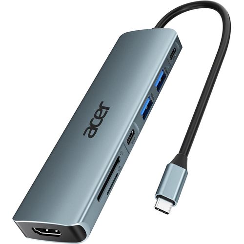 Hub USB C,Adaptateur USB C vers HDMI 4K avec PD 100W,Lecteur de Carte SD/TF,2 USB 3.0 et USB C 5Gbps,Compatible pour iPhone 16 Plus Pro Max,iPad Pro,MacBook,Galaxy S20 etc