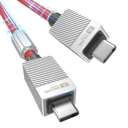 Câble USB C vers USB C 240 W pour USB 3.2 Gen 2 Compatible Thunderbolt 2,240 W Marqueur E,Câble Displayport 4K,Charge rapide 20 Gbps Câble de transfert de données 0,5 m,rouge