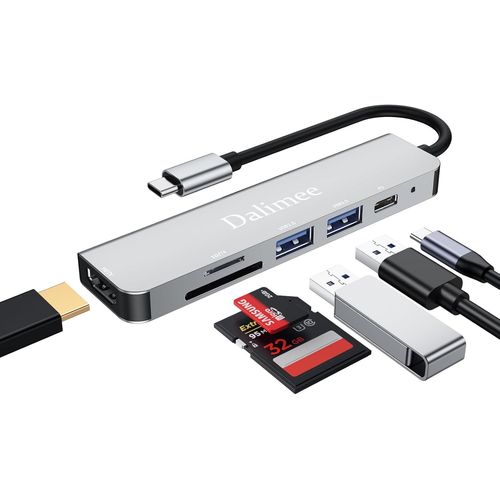 Hub USB C 3.0,station d'accueil 5 en 1 USB C avec 2 ports USB,4 K HDTV,PD100 W,lecteur de carte SD/TF,station d'accueil de type C compatible avec iPhone 15/16,MacBook,iPad,ordinateur