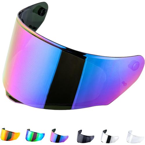 Visiere Casque Moto Pour Assault/Rapid/Stream,Visière De Casque De Protection Contre Le Vent Moto Pour Ls2 Ff328/Ff353/Ff800,Accessoires Pour Le Casque Intégral (Arc-En-Ciel)