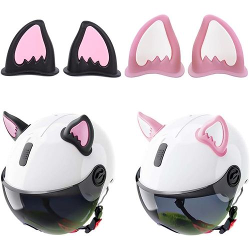 Casques Intégraux Pour Moto¿2 Paar Casque De Moto Décoratif¿Deco Casque Moto¿De Ornement De Casque D'oreilles De Chat¿Accessoires De Moto Personnalisés Auto-Adhésifs Mignons¿Oreille De Chat