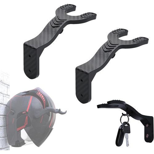 Porte Casque Moto,2 Pièces Support Casque Moto Mural,Accessoire Casque Moto Pour Suspension De Casque De Moto Et De Clés,Noir