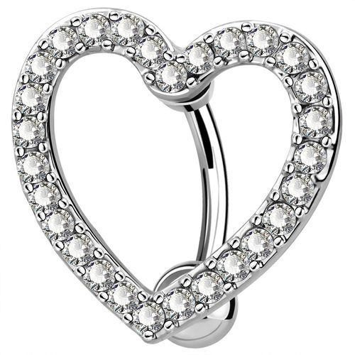 14g C?ur Piercing Nombril Inversé Acier Chirurgical Piercing Nombril Anneau Reverse Belly Button Ring Heart Belly Bar Piecing Navel Barbell Jewellery Femme Bijoux.[X3460]