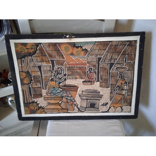Tableau Africain Excellent Etat Sur Toile Peint Par Un Artiste Senegalais