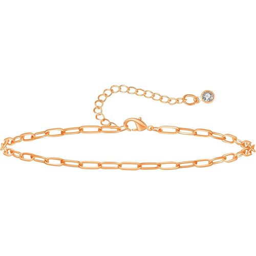 Cmjaagur-Bracelet De Cheville En Argent Pour Femme - 21 + 5 Cm - Réglable - Pour L'été - Pieds Nus - Plage - Argent - Bracelet De Cheville - Cadeau Pour Maman Et Fille[M520]