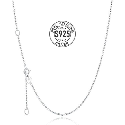 Cmjaagur-Women's 925 Sterling Silver Chain Necklace Fine Wide 1.1 Mm/1.5 Mm Gourmeete Chain Pendant Chain Silver / Gold ¿ 41 Cm/46 Cm/51 Cm/55 Cm/61 Cm Length For Women[M565]