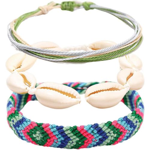 Cmjaagur-Boho Anklets Women Anklets Shell Braid Anklets Foot Jewelry For Women And Girls (Colorful)[M782]