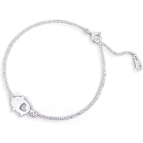 Cmjaagur-Cute Sterling Silver Anklet For Women Girls Delicate Matte Hollow Heart Anklet Anklet For Pet Lover Keepsake Birthday Gift For, White Gold Plated[M394]