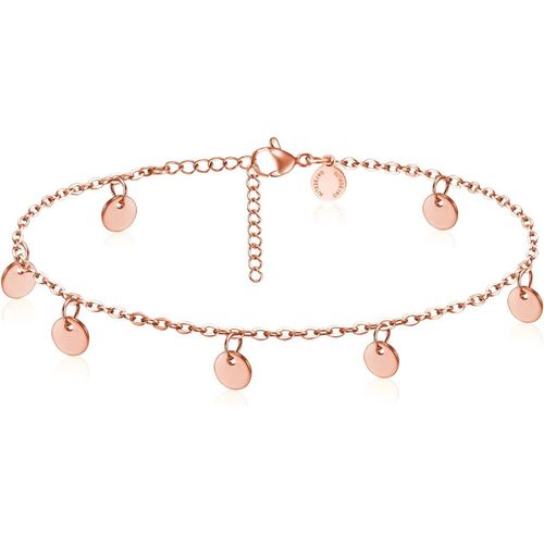 Cmjaagur-Day.Berlin Anklet For Women Sun 18k Gold Plated 22cm + 5cm Stainless Steel Waterproof Adjustable Ankle Bracelet With Pads (5mm) Ankle Jewelry For Women[M852]