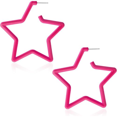 Boucles D'oreilles Néonrose Rouge Pentagramme Acrylique Boucles D'oreilles Rétro Années 80 Boucles D'oreilles Néon Earring Géométriques Exagérées Femmes Filles Années 90 Costume Halloween Fête
