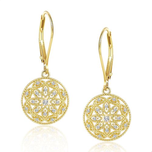 Boucles D'oreilles Femme 925 Post Leverback Longues Avec Zircons Pendentif Strass.[X3372]