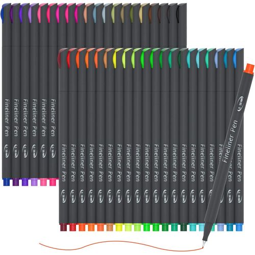 Paquet De 46 Stylos De Couleur De Planificateur De Journal,Stylos Fineliner 40 Couleurs Avec 6 Pochoirs Différents,Ensemble Parfait Pour Bullet Journal Planner Note Calendar Coloring