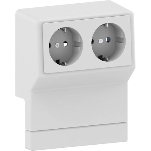 Habengut Bloc multiprise 2 Prises pour plinthe 50 mm|Contenu : 1 pièce