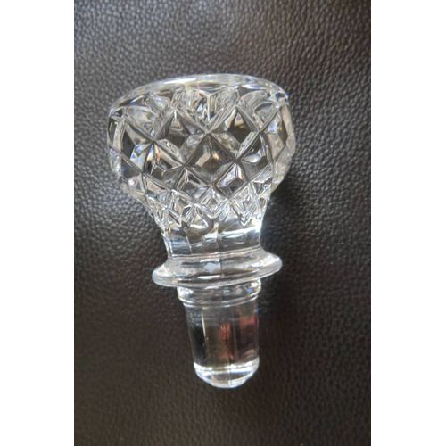 Ancien Gros Bouchon De Carafe Cristal Taillé Losanges/250 G