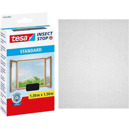 Insect Stop Auto-Agrippant STANDARD pour Fenêtres-Filet Anti-Moustiques Adhésif-Découpable à la Dimension Souhaitée-Anthracite,130 cm x 150 cm
