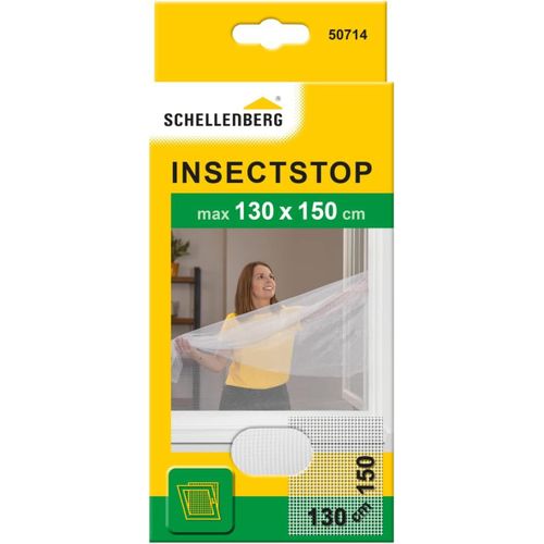 50714 Moustiquaire fenêtre recoupable aux dimensions souhaitées,avec ruban auto-aggripant de fixation et cutter,130 x 150 cm,Blanc