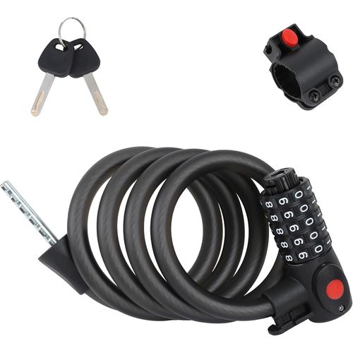 Antivol Velo,Cadenas De Velos Long 120cm/12mm Avec Code 5 Chiffres Intelligente Code Et Clés,Câble Antivol Verrouillage À Vélo Antivol Pour Vélo Scooter Motos Portail Vélo