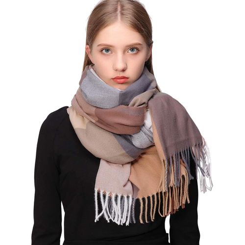 Kalanka-Plaid Echarpe Femme Pashmina Chale Etoles Hiver Chaud Grosse Grande Echarpes Foulards Cadeau Noel Anniversaire