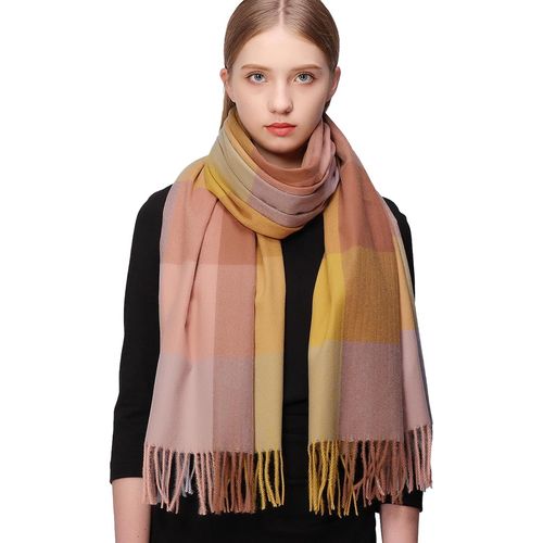 Kalanka-Plaid Echarpe Femme Pashmina Chale Etoles Hiver Chaud Grosse Grande Echarpes Foulards Cadeau Noel Anniversaire