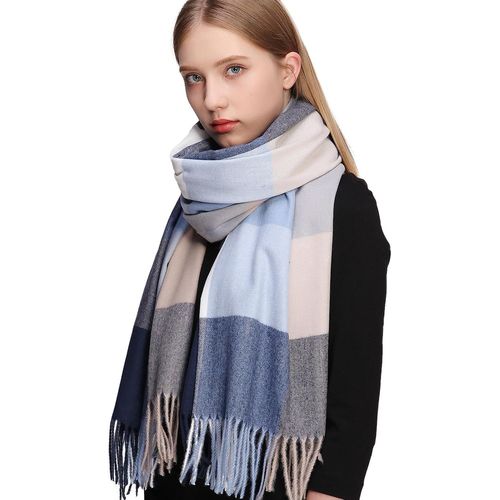 Kalanka-Plaid Echarpe Femme Pashmina Chale Etoles Hiver Chaud Grosse Grande Echarpes Foulards Cadeau Noel Anniversaire