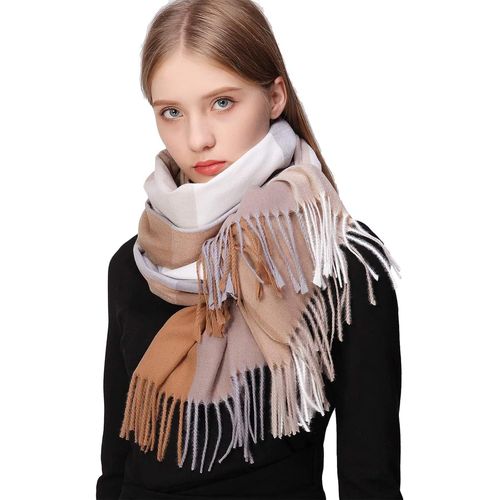 Kalanka-Plaid Echarpe Femme Pashmina Chale Etoles Hiver Chaud Grosse Grande Echarpes Foulards Cadeau Noel Anniversaire