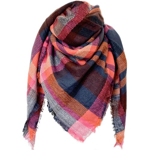 Kalanka-Écharpe Chale Femme Cachemire Châle Grand Plaid Tissu Glands Foulard Oversize Ponchos Carreaux Shawl Automne Hiver Et Capes Acrylique Souple Chaud Scarf