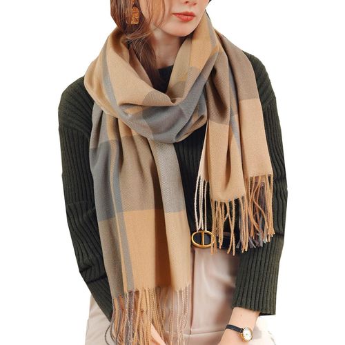Kalanka-Écharpe Chale Femme Chaud Automne Hiver Pashmina Châle Wrap Grand Foulard Plaid Tantan Tissu Avec Glands Pour Femmes Hommes