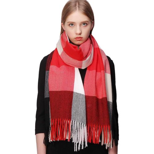 Kalanka-Plaid Echarpe Femme Pashmina Chale Etoles Hiver Chaud Grosse Grande Echarpes Foulards Cadeau Noel Anniversaire