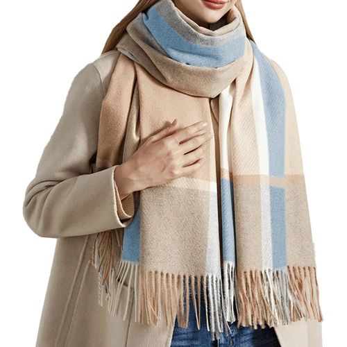 Kalanka-Echarpe Femme Foulards Automne Hiver Écharpe Carreaux Foulard Châle Douce D'hiver Pashmina Châles Et Châles Plaid Longues Grandes Écharpes Avec Glands, Cadeau Unisexe Cadeau Noël