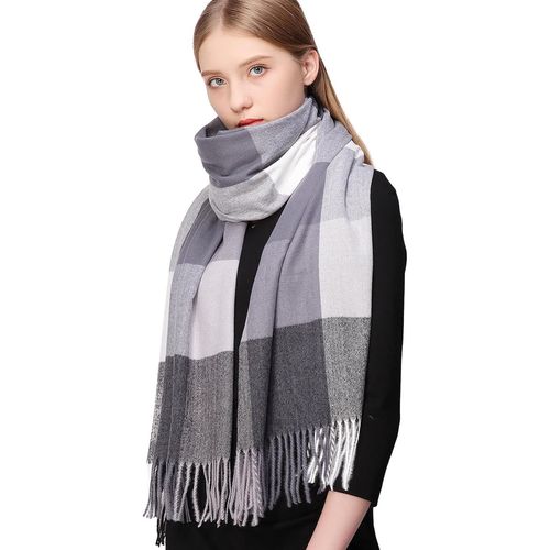 Kalanka-Plaid Echarpe Femme Pashmina Chale Etoles Hiver Chaud Grosse Grande Echarpes Foulards Cadeau Noel Anniversaire