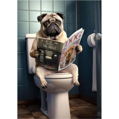 KALANKA-Tableau Decoration Murale,20 * 30CM Image sur Toile Poster Humoristique pour WC Decoration Toilette Affiche Decoration Murale Impression D`Art Abstraite D`Affiche Toilette, Sans Cadre (E)