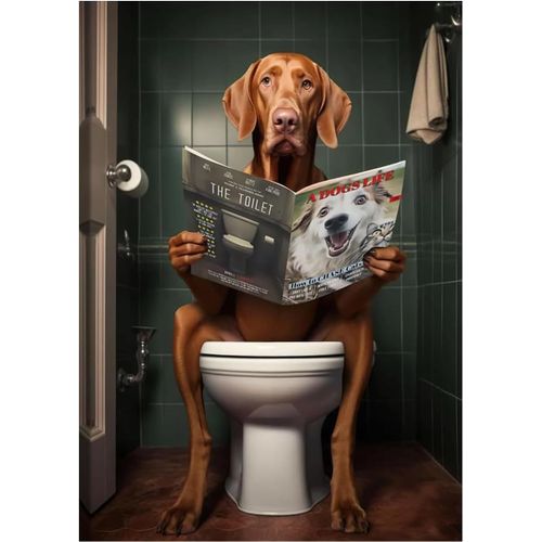 KALANKA-Tableau Decoration Murale,20 * 30CM Image sur Toile Poster Humoristique pour WC Decoration Toilette Affiche Decoration Murale Impression D`Art Abstraite D`Affiche Toilette, Sans Cadre (A)