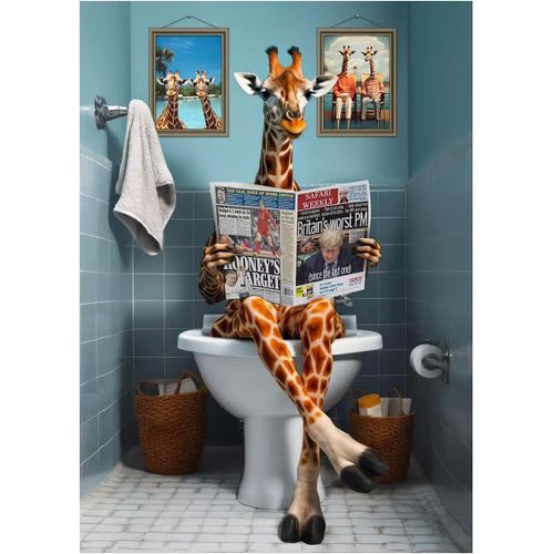 KALANKA-Tableau Decoration Murale, 20 x 30 cm, Poster Humoristique pour WC, Affiche Decoration Murale, Impression D¿Art Abstraite D¿Affiche Toilette, Sans Cadre (C)