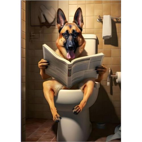KALANKA-Tableau Decoration Murale,20 * 30CM Image sur Toile Poster Humoristique pour WC Decoration Toilette Affiche Decoration Murale Impression D`Art Abstraite D`Affiche Toilette, Sans Cadre (D)