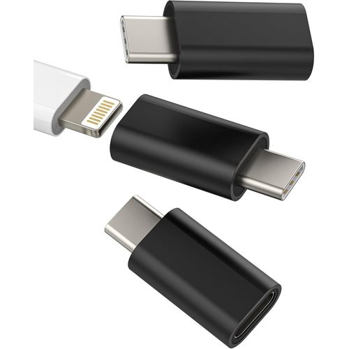 Thef-Adaptateur Usb C Vers Lightning Femelle Chargeur Rapide Pour Iphone 16 15 (Lot De 3) Connecteur Prise Pour Apple Pour Ipad Pro Compatible Avec Samsung S24 S23 Câble Mâle Type C Accessoire Voitur