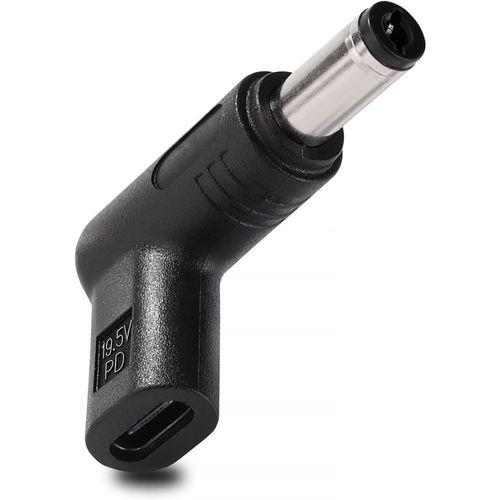 THEF-Adaptateur USB C vers DC 19.5V, USB 3.1 Type C Femelle vers DC 5.5x2.1 mm Mâle Adaptateur PD Émulateur Déclencheur 90 Degrés, pour Ordinateurs Portables