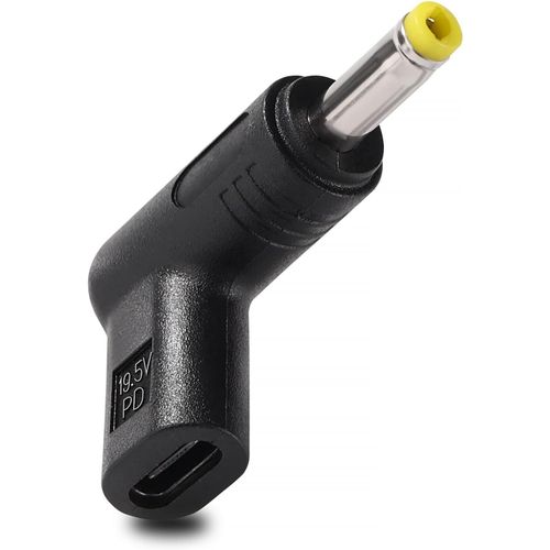 THEF-Adaptateur USB C vers DC 19.5V, USB 3.1 Type C Femelle vers DC 4.0x1.7 mm Mâle Adaptateur PD Émulateur Déclencheur 90 Degrés, pour Ordinateurs Portables