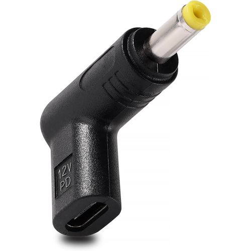 THEF-Adaptateur USB C vers DC 12V, USB 3.1 Type C Femelle vers DC 4.8x1.7 mm Mâle Adaptateur PD Émulateur Déclencheur 90 Degrés, pour Routeurs, Modems Optiques, Équipements de Surveillance
