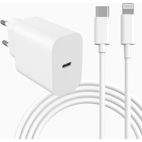 Thef-Usb C Chargeur Rapide Iphone Pd 20w Et 2m Câble Usb C Vers Lightning Prise Secteur Mural Type C Alimentation Adaptateur Pour Iphone 14/14 Plus/14 Pro/14 Pro Max/13/12/11/Se/X/Xs/Xr